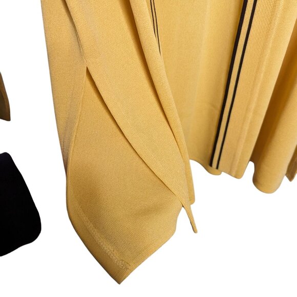 Misook Cardigan Womens Small Yellow Black Collared Travel Stretch Jacket - Picture 3 of 5